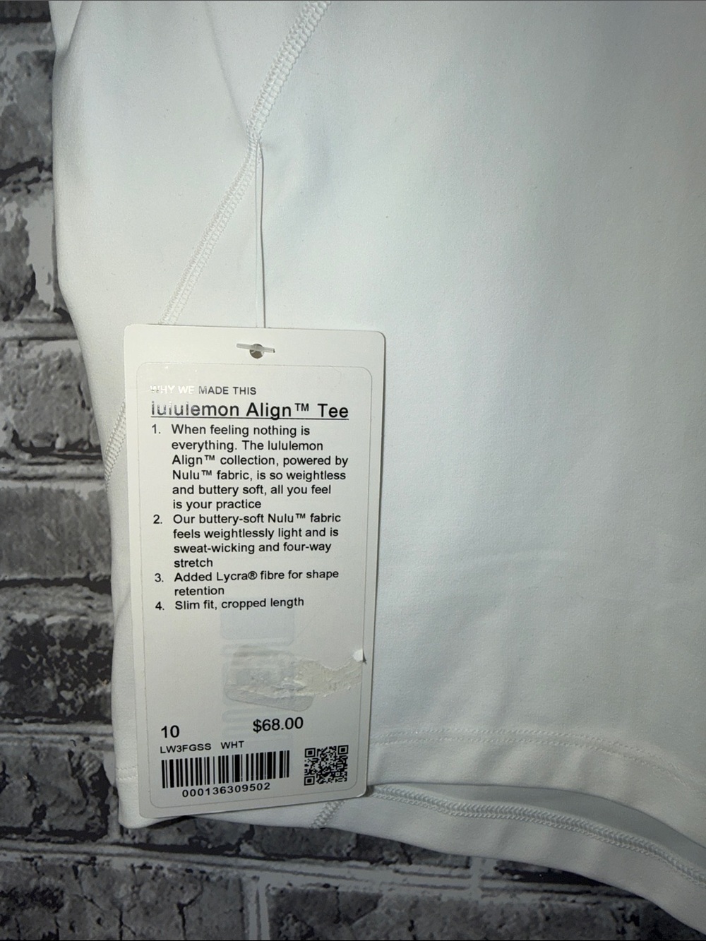 NWT Lululemon athletica White Scoop-Neck Cropped Tee - Picture 2 of 8